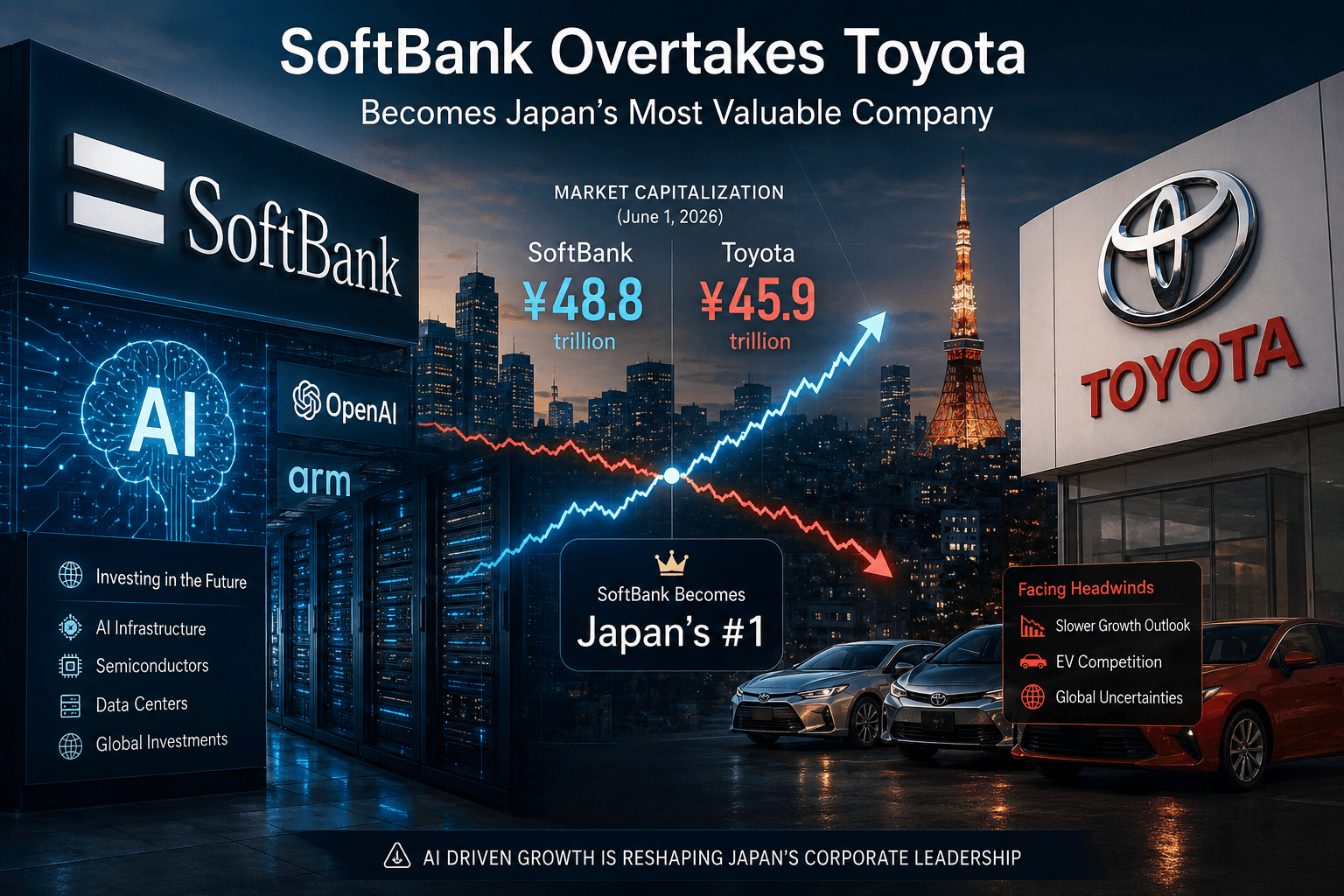 SoftBank overtakes Toyota